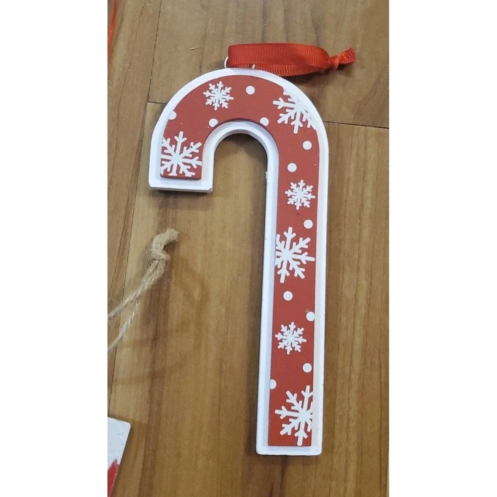 Candy Cane Cafe Wood Signs And Ornaments Lot Christmas Holiday Decor